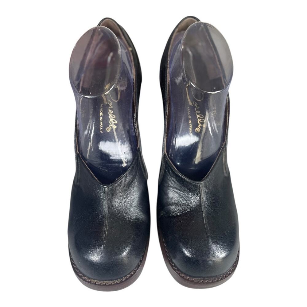 Vintage Corellie Women’s Black Leather Platform Heels Size-10B Made In Italy - Picture 10 of 10